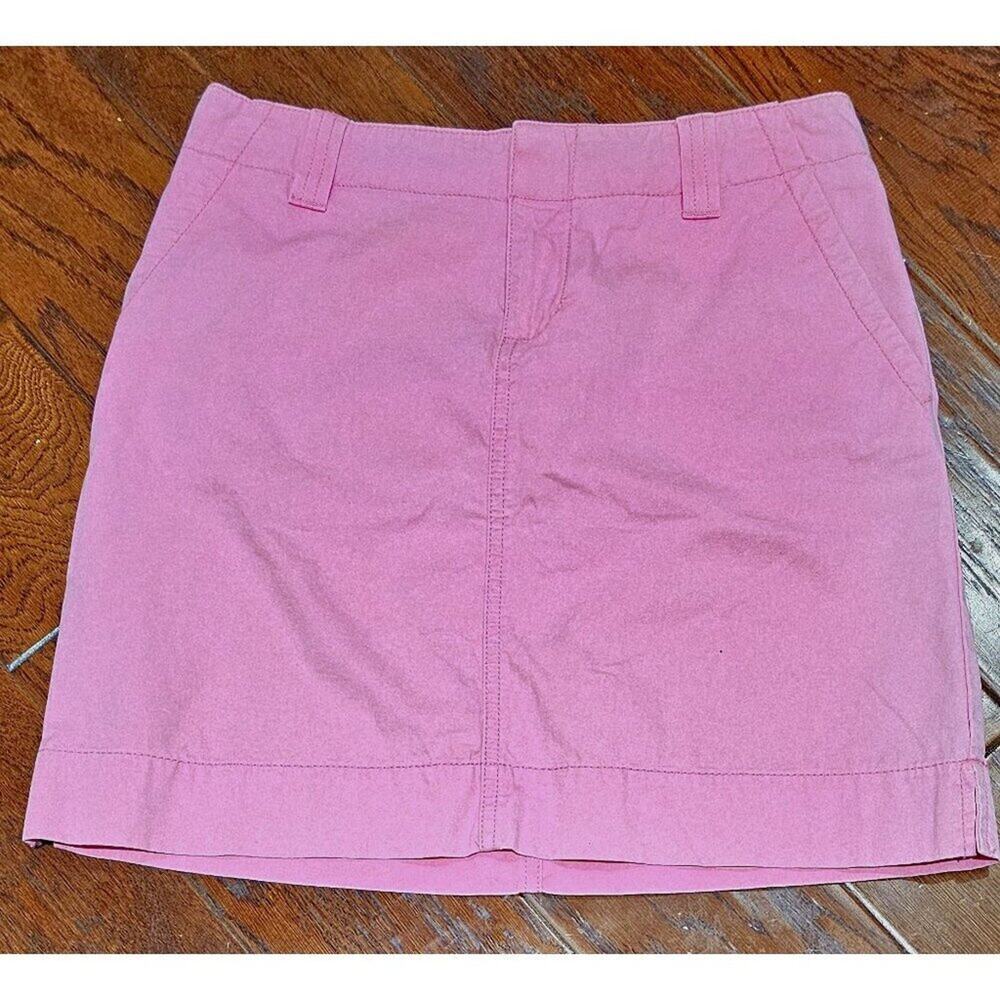 Lilly Pulitzer Pink Cotton Mini Skirt Size 0 With Back Button Detail